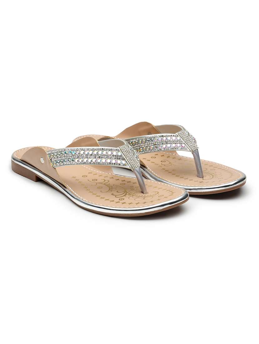 women embellished toe separator flats - 22572219 -  Standard Image - 1