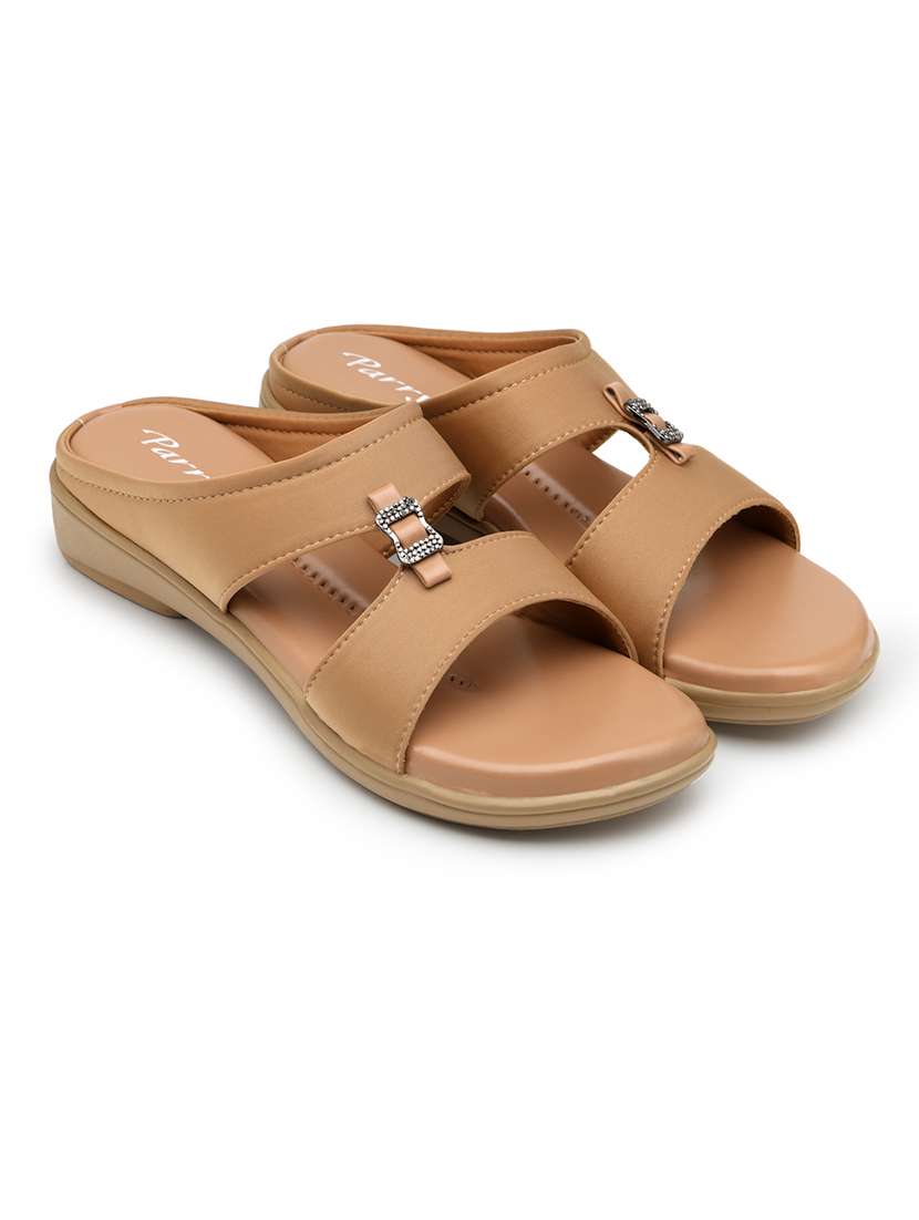 women solid slip on sandal - 22572222 -  Standard Image - 1