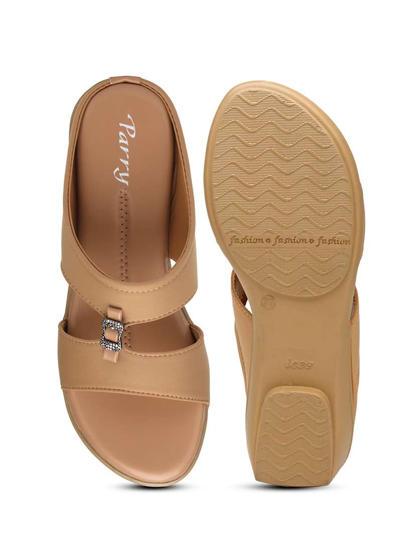 women solid slip on sandal - 22572222 -  Standard Image - 4