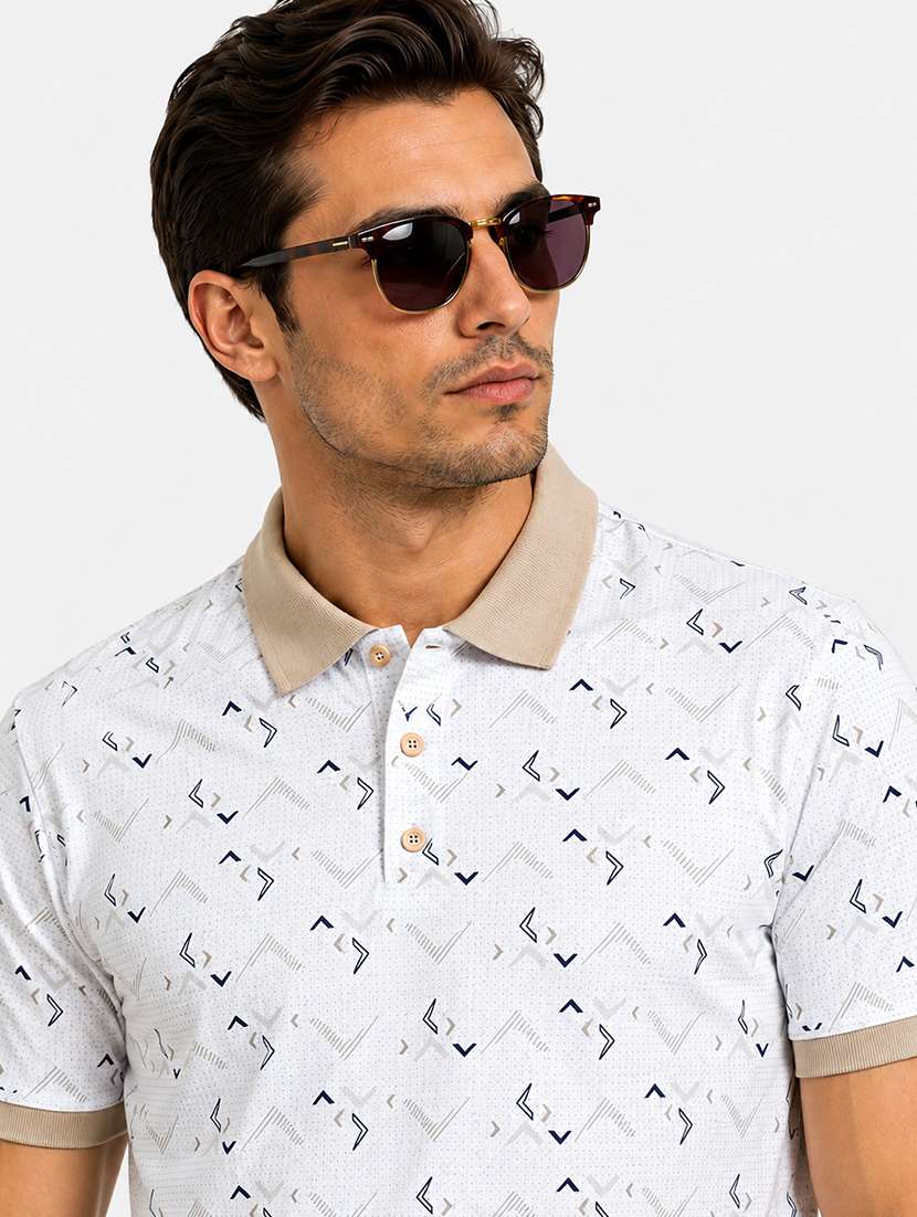 men printed short sleeves polo t-shirt - 22572610 -  Standard Image - 1