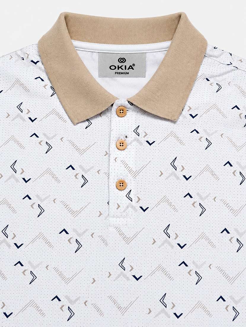 men printed short sleeves polo t-shirt - 22572610 -  Standard Image - 4