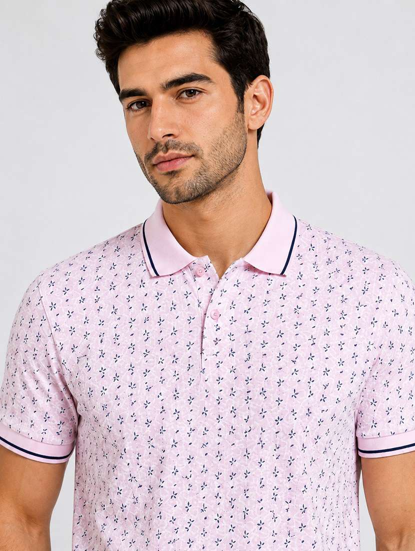 men printed short sleeves polo t-shirt - 22572613 -  Standard Image - 1