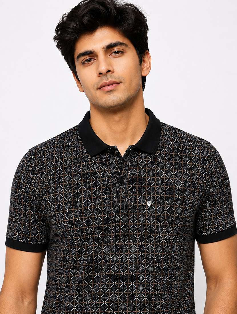 men printed short sleeves polo t-shirt - 22572628 -  Standard Image - 1