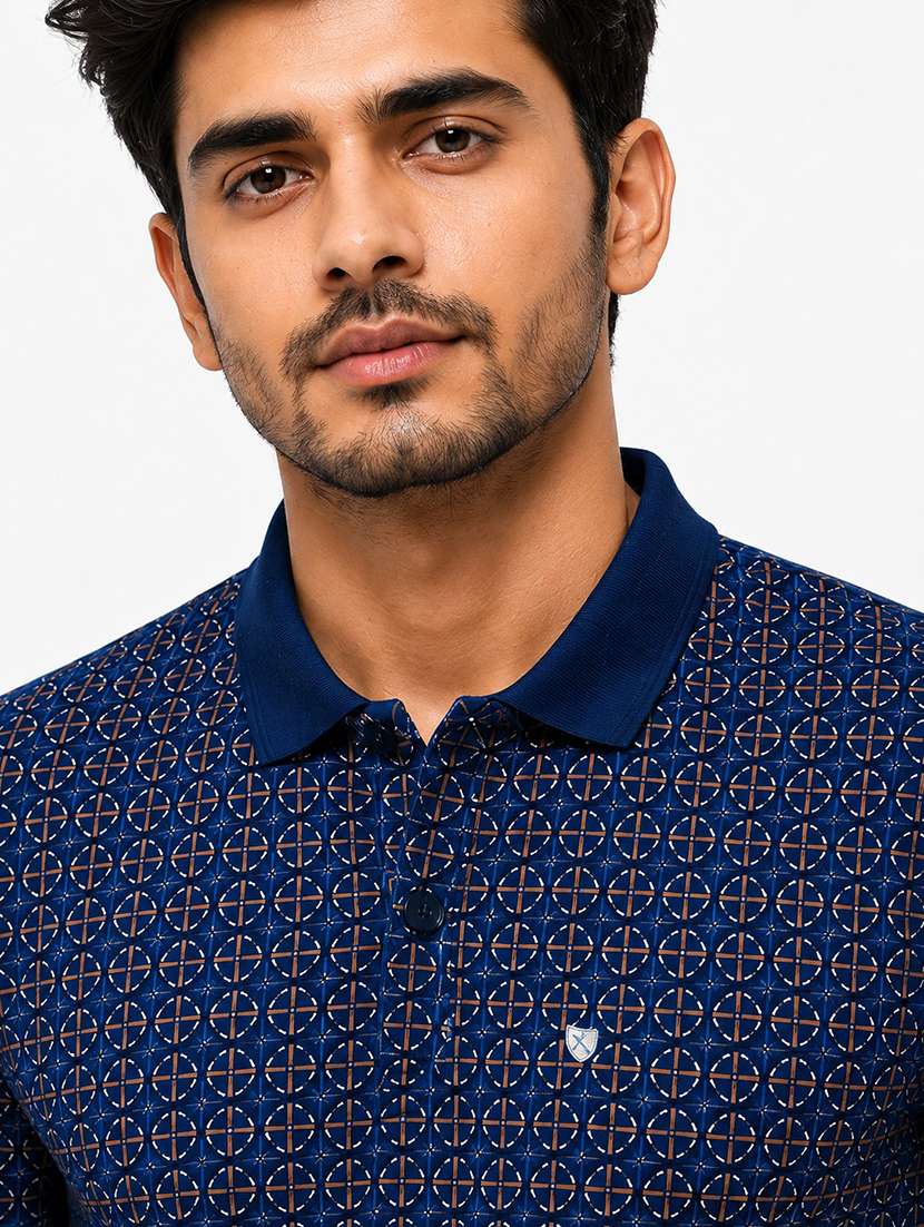 men printed short sleeves polo t-shirt - 22572629 -  Standard Image - 1