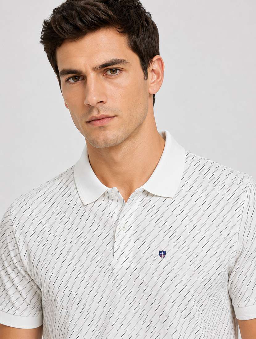 men printed short sleeves polo t-shirt - 22572634 -  Standard Image - 1