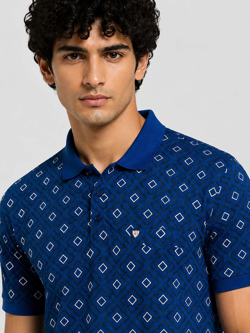 men printed short sleeves polo t-shirt - 22572638 -  Standard Image - 1