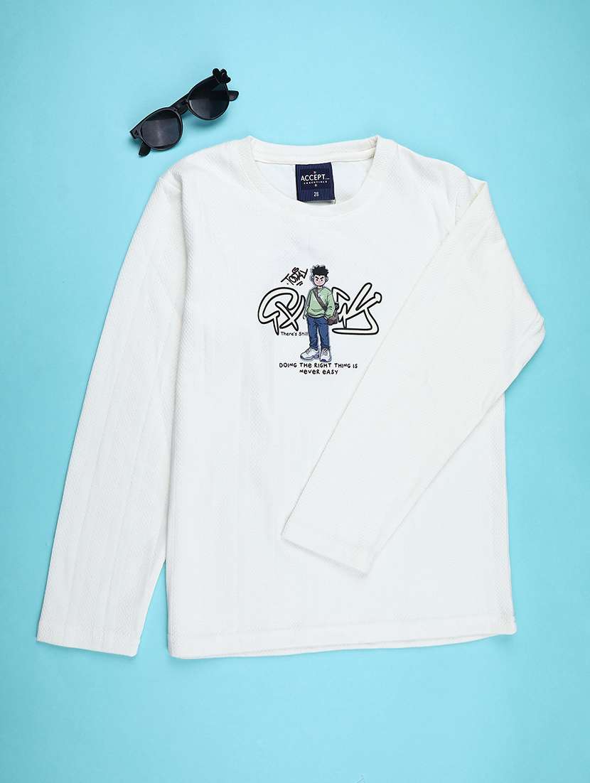 Boys Printed Long Sleeves Regular Fit T-shirt - 22572810 -  Standard Image - 1
