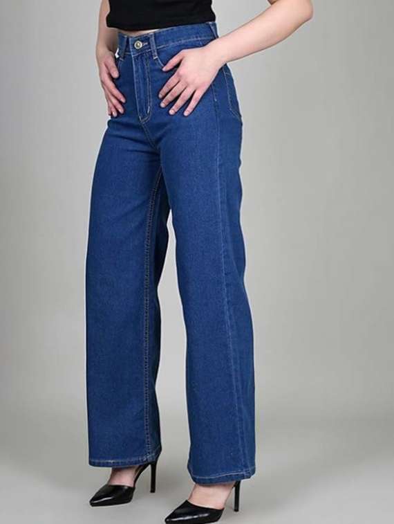 women solid mid rise straight jeans - 22572987 -  Standard Image - 1