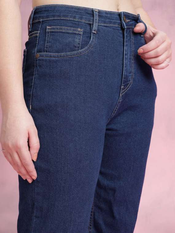 women solid mid rise straight jeans - 22573038 -  Standard Image - 1