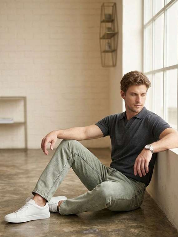 men washed mid rise straight jeans - 22573135 -  Standard Image - 4