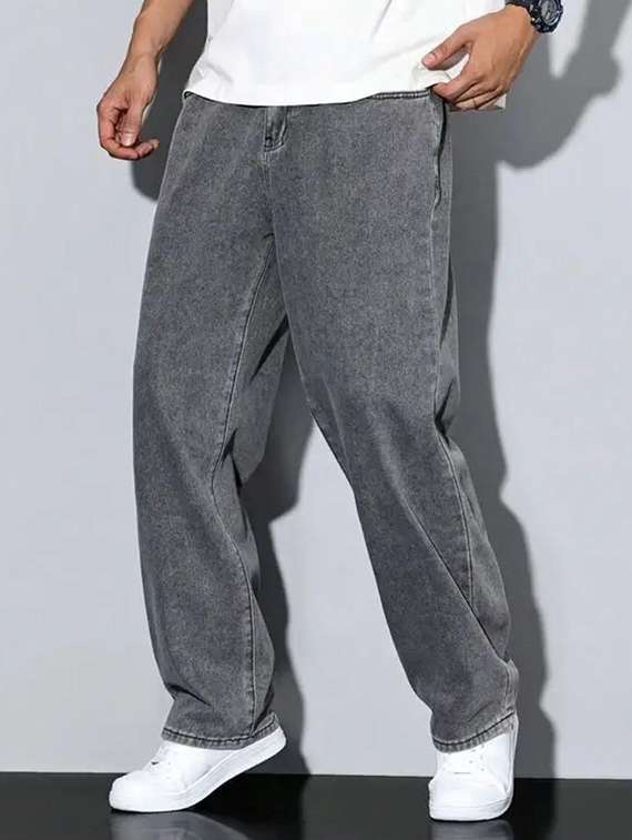 men washed mid rise straight jeans - 22573138 -  Standard Image - 1