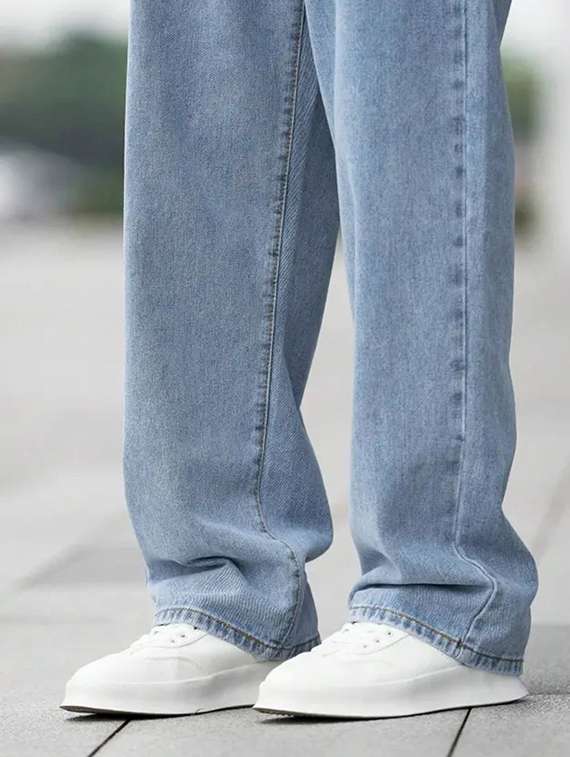 men washed mid rise relaxed fit jeans - 22573157 -  Standard Image - 1