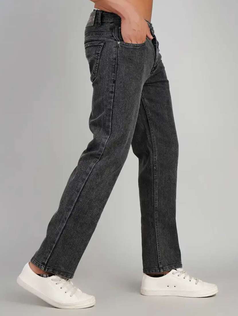 men washed mid rise straight jeans - 22573186 -  Standard Image - 4