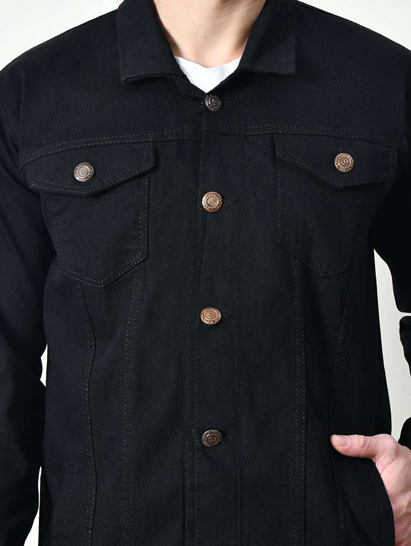 Men Solid Long Sleeves Denim Jacket - 22573206 -  Standard Image - 1