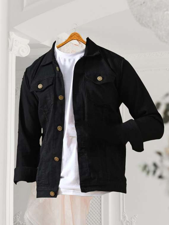 Men Solid Long Sleeves Denim Jacket - 22573279 -  Standard Image - 1