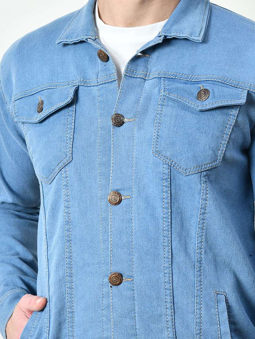 Men Solid Long Sleeves Denim Jacket - 22573285 -  Standard Image - 1