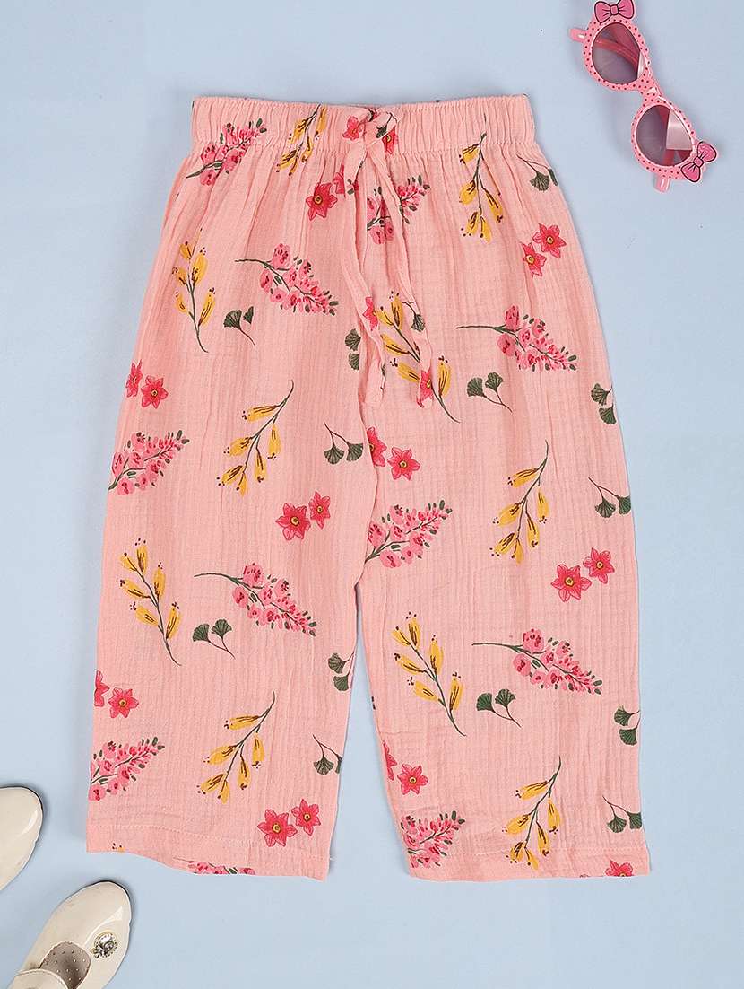 Girls Printed Mid Rise Regular Fit Straight Trouser - 22573842 -  Standard Image - 1