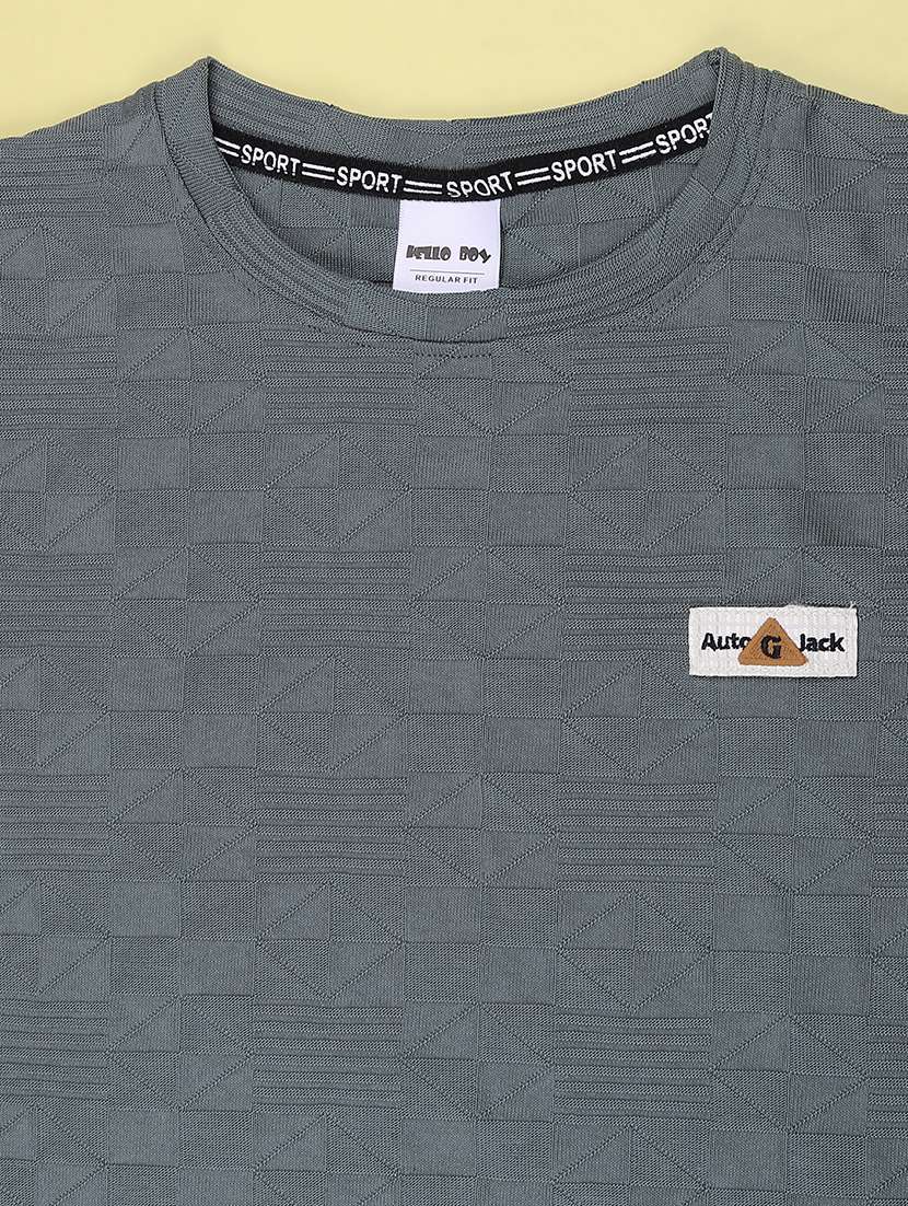Boys Self Design Short Sleeves Regular Fit T-shirt - 22573851 -  Standard Image - 4