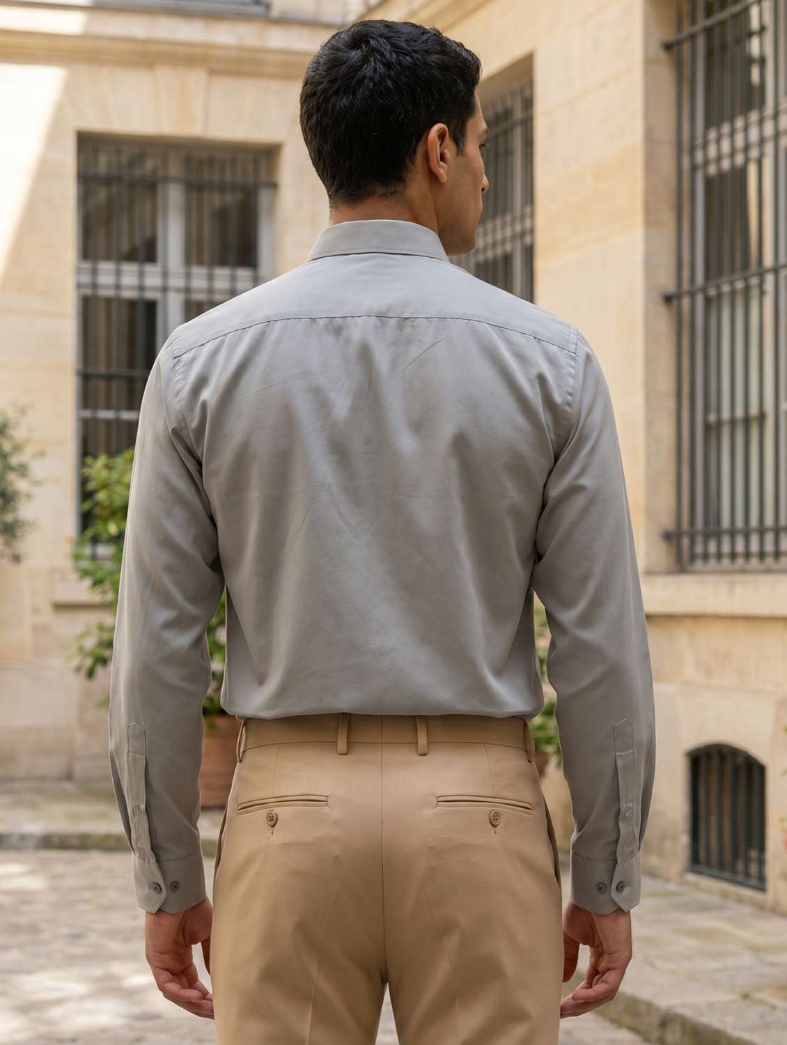 men solid long sleeves formal shirt - 22574293 -  Standard Image - 4