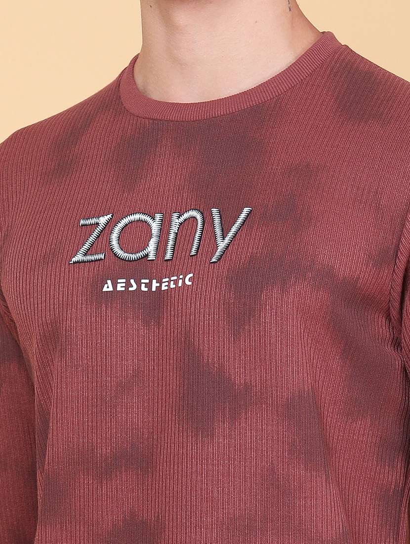 red cotton blend chest print tshirt - 22574620 -  Standard Image - 1