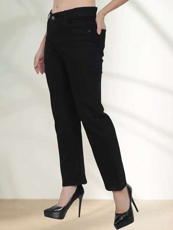 women solid mid rise slim fit jeans