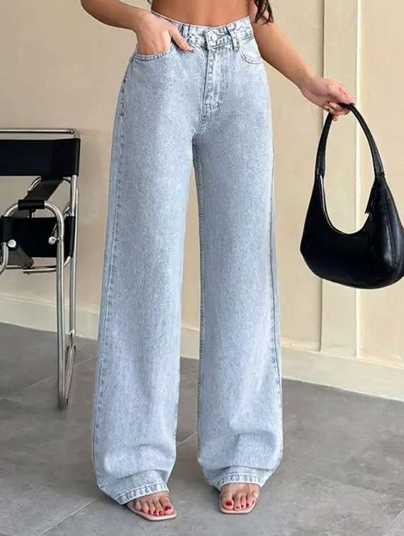 Women Washed Mid Rise Relaxed Fit Jeans - 22575251 -  Standard Image - 1