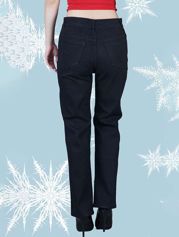 women slashed knee mid rise straight jeans - 22575275 -  Standard Image - 1
