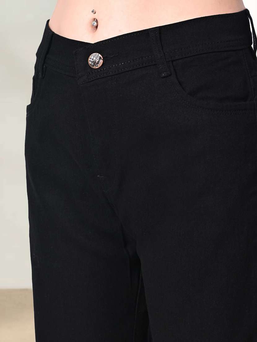 women solid mid rise straight jeans - 22575316 -  Standard Image - 1