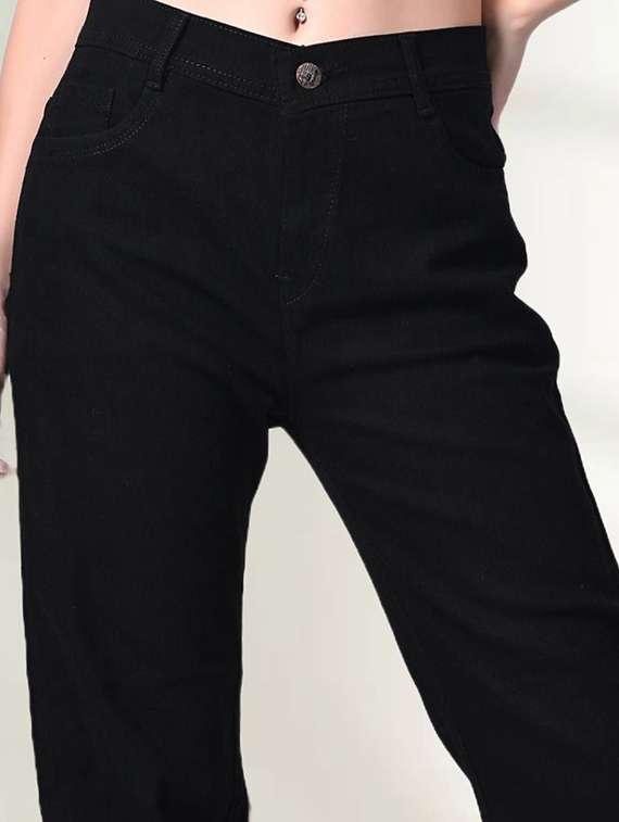 women solid mid rise straight jeans - 22575356 -  Standard Image - 1