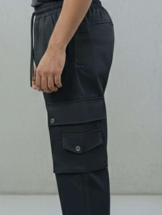 men solid mid rise cargo pant - 22575450 -  Standard Image - 1