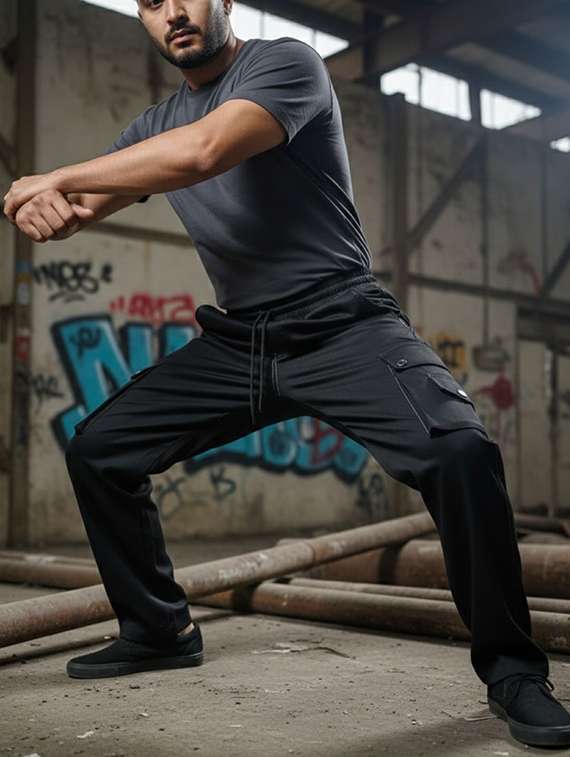 men solid mid rise cargo pant - 22575450 -  Standard Image - 4