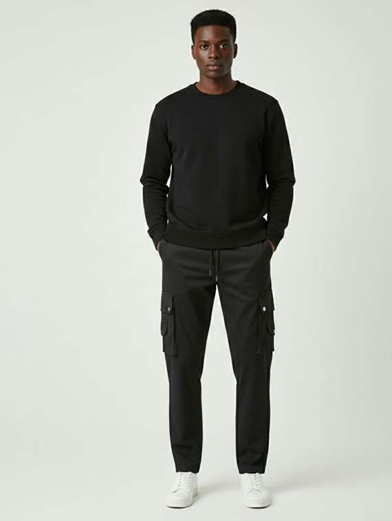 men solid mid rise cargo pant - 22575459 -  Standard Image - 4