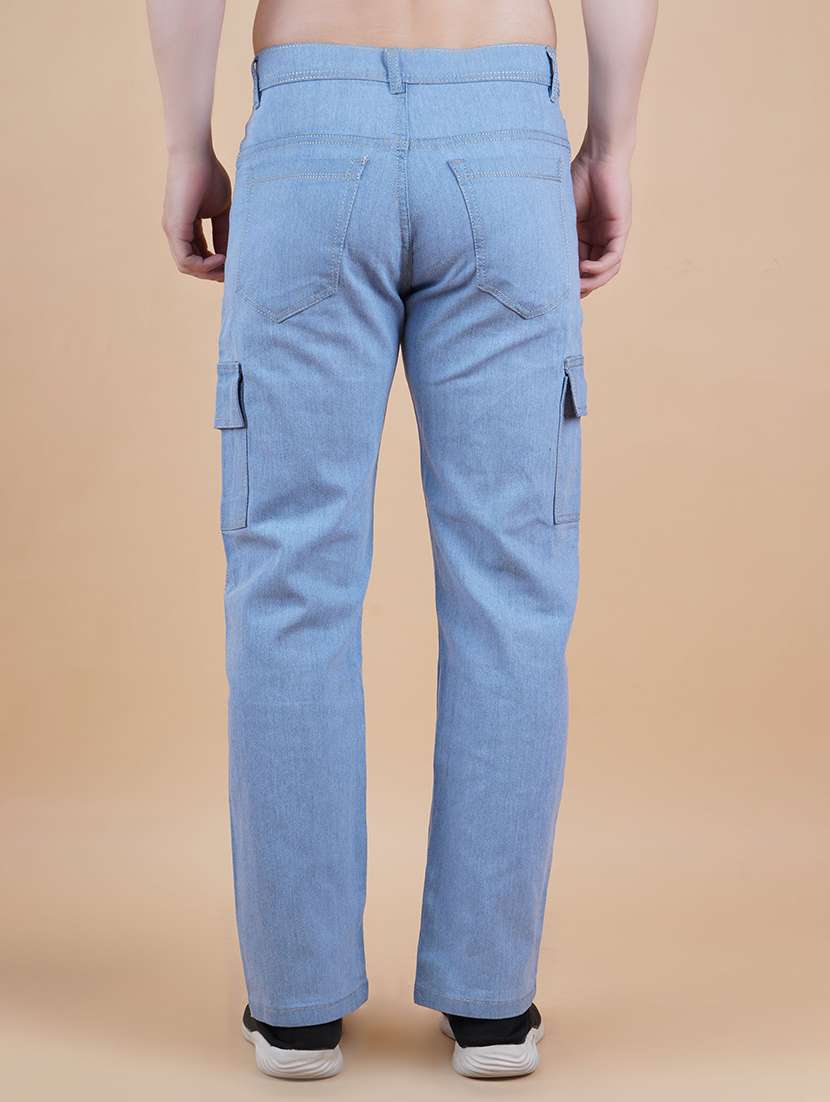 men solid mid rise cargo jeans - 22575467 -  Standard Image - 1