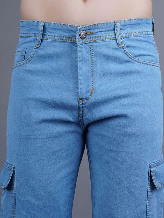 men solid mid rise cargo jeans - 22575481 -  Standard Image - 1