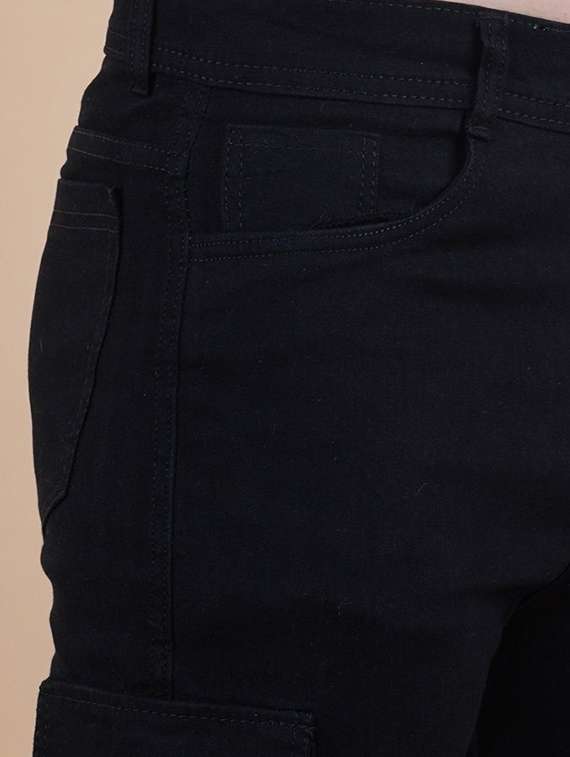 men solid mid rise regular fit cargo jeans - 22575485 -  Standard Image - 1