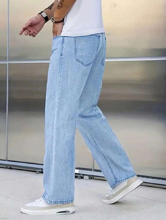 Men Washed Mid Rise Straight Jeans - 22575488 -  Standard Image - 1