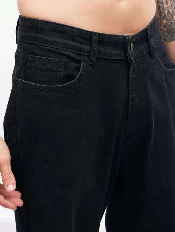 men slashed knee mid rise baggy jeans - 22575498 -  Standard Image - 1