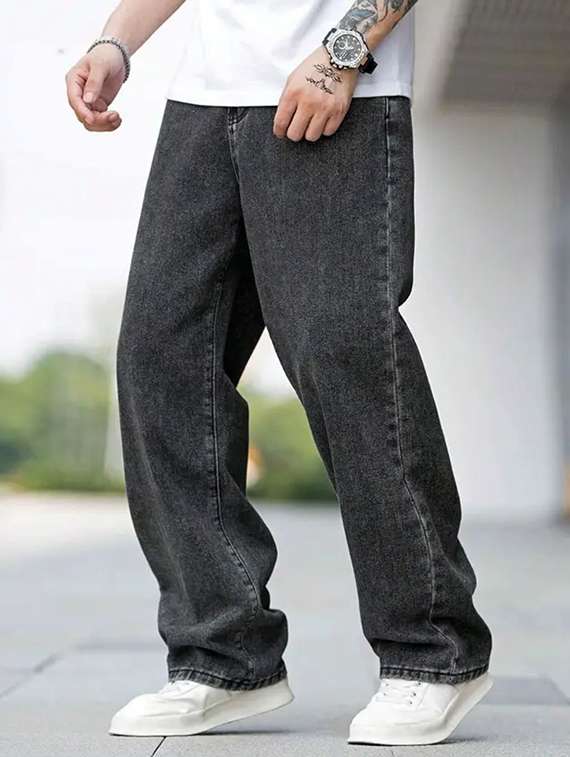 men washed mid rise relaxed fit jeans - 22575507 -  Standard Image - 1
