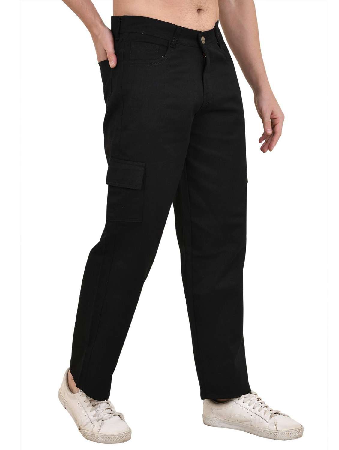 men solid mid rise cargo jeans - 22575566 -  Standard Image - 1