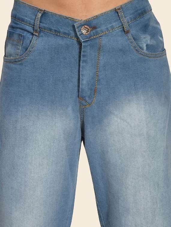men washed mid rise straight jeans - 22575576 -  Standard Image - 1