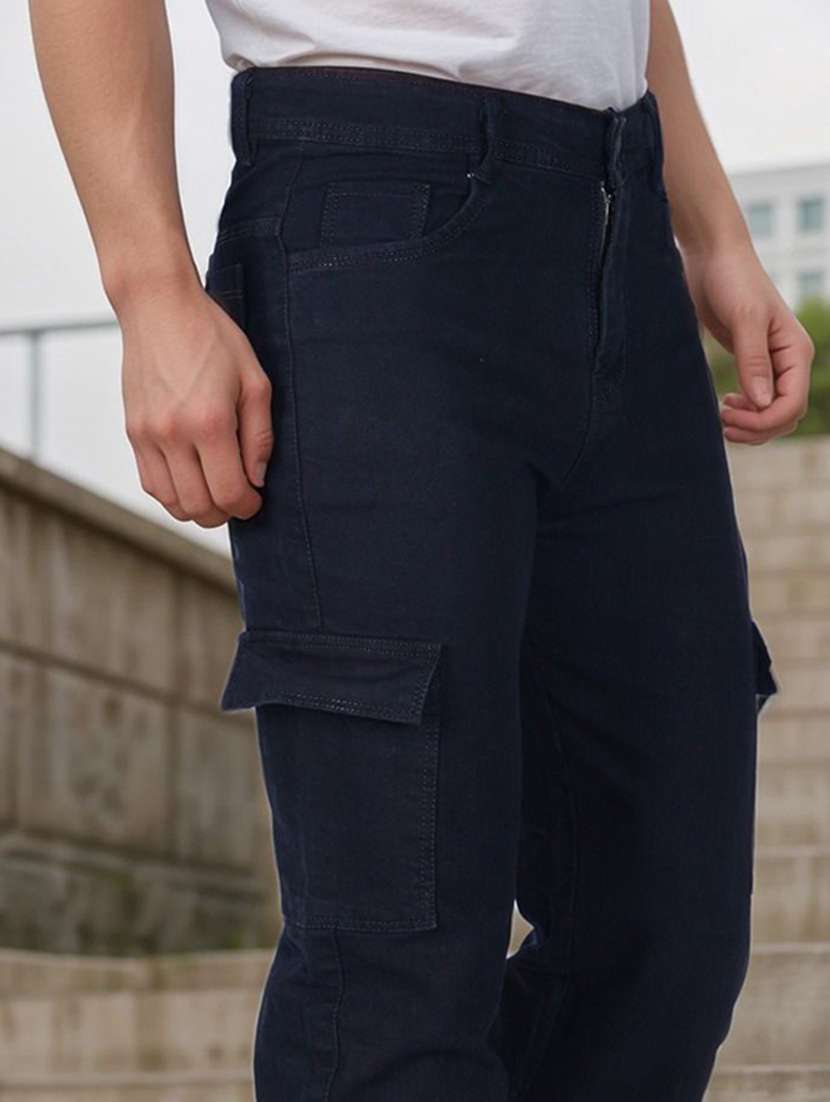men solid mid rise cargo jeans - 22575630 -  Standard Image - 1