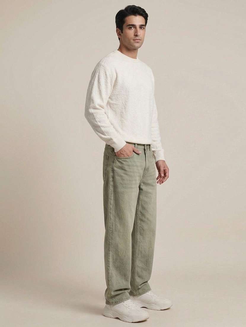 men washed mid rise straight jeans - 22575754 -  Standard Image - 4