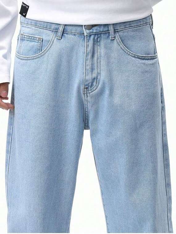 men washed mid rise relaxed fit jeans - 22575809 -  Standard Image - 1