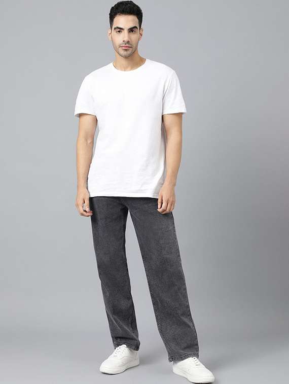 men washed mid rise straight jeans - 22575876 -  Standard Image - 4