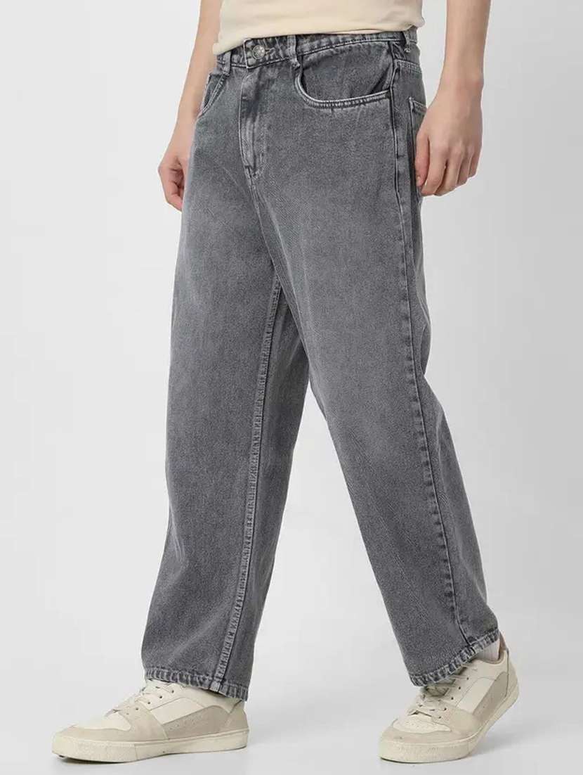 men washed mid rise straight jeans - 22575925 -  Standard Image - 1