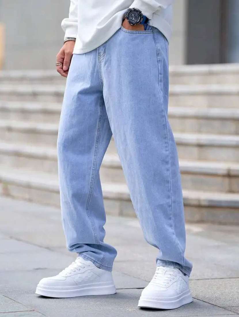 Men Washed Mid Rise Baggy Jeans - 22575977 -  Standard Image - 1