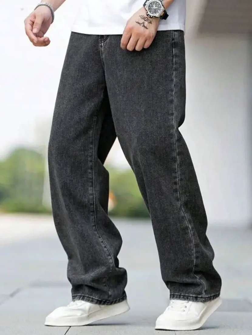 men washed mid rise baggy jeans - 22576000 -  Standard Image - 1