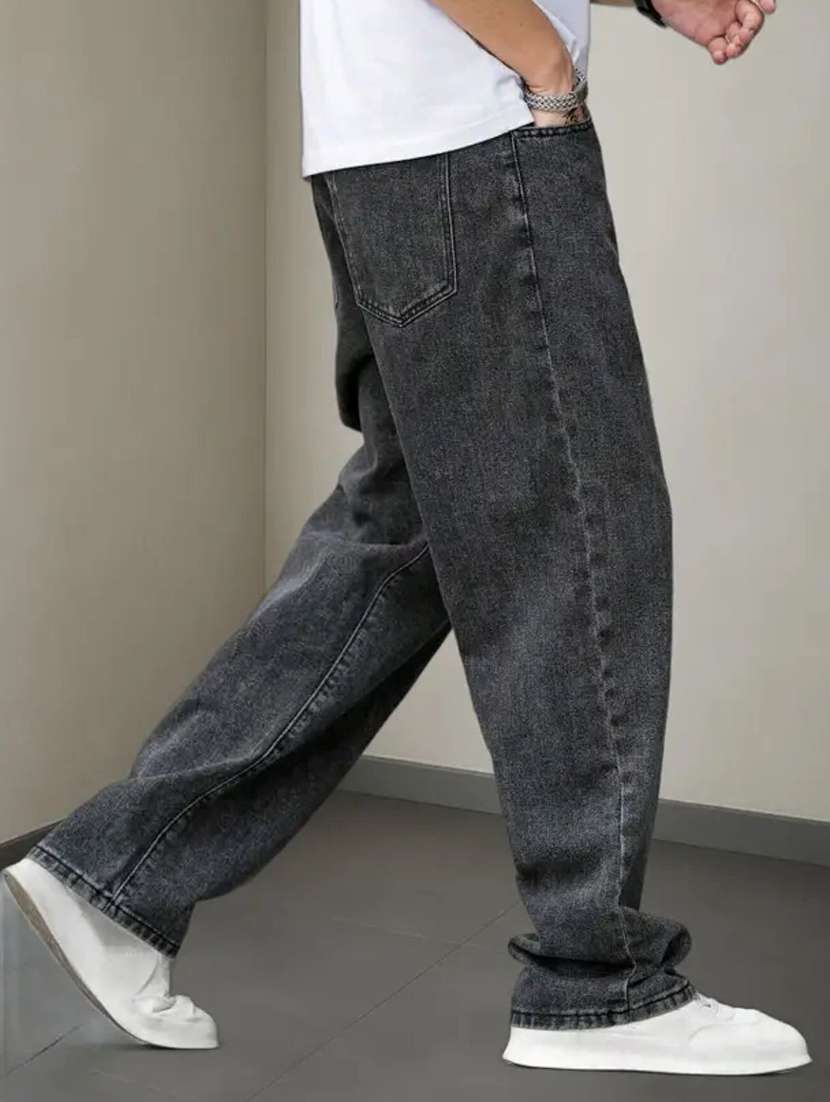 Men Washed Mid Rise Baggy Jeans - 22576010 -  Standard Image - 1