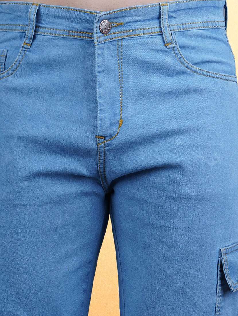 men solid mid rise cargo jeans - 22576058 -  Standard Image - 1