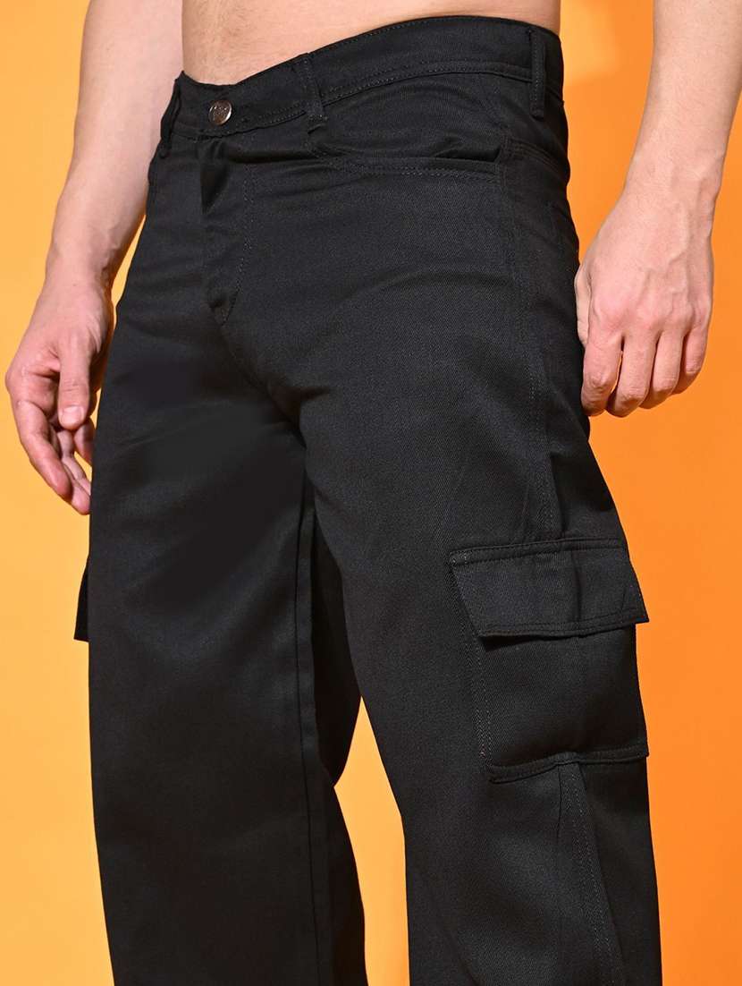 men solid mid rise cargo jeans - 22576081 -  Standard Image - 1